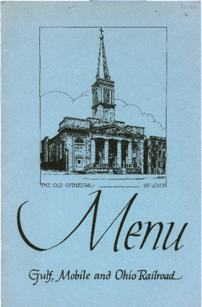 Gulf Mobile & Ohio Lunch Menu Front Cover