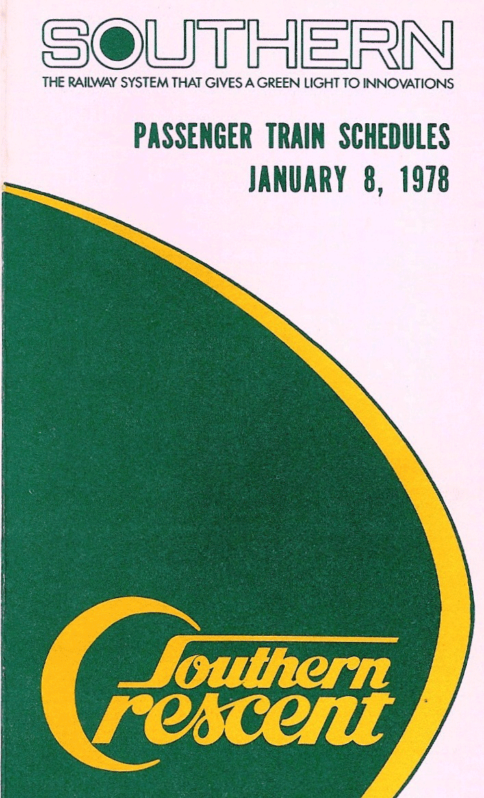 Southern Railway Passenger Schedule Cover