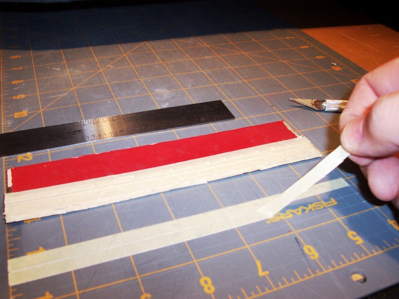 Measured and cut masking tape